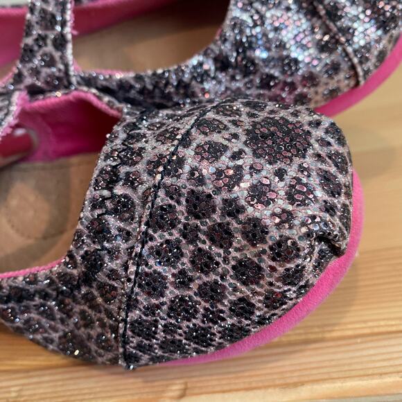 Toms Tiny Mary Jane Flat Silver Moroccan Print T11 - Picture 3 of 8